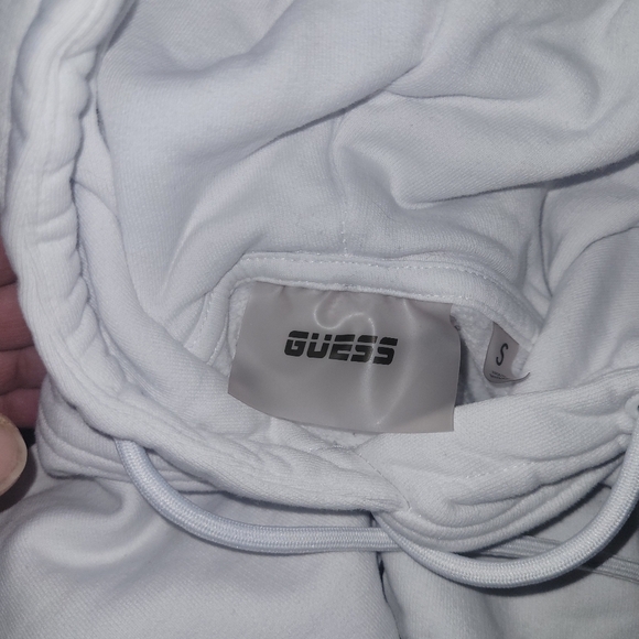 Guess Active White Cropped Pullover Hoodie S - Picture 8 of 8